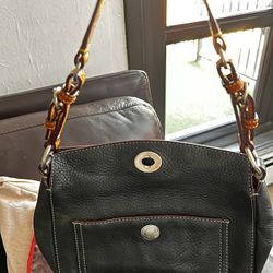 COACH vintage Chelsea Black Pebbles Leather Hobo Shoulder Bag