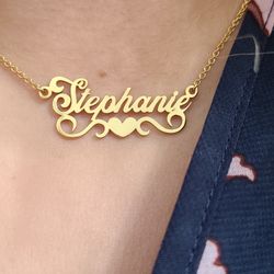 Custom 14k Solid Name Necklace 