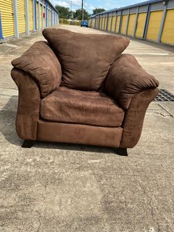 Brown Microfiber Oversized Accent Chair