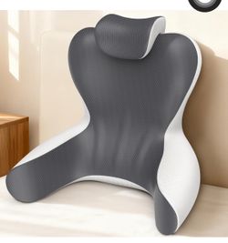Reading Pillow for Sitting in Bed, 22”H Back Pillow for Sitting Up,Lumbar Rest & Neck Support Bed Pillows,Backrest Bed Chair with Arms for Reclining,G
