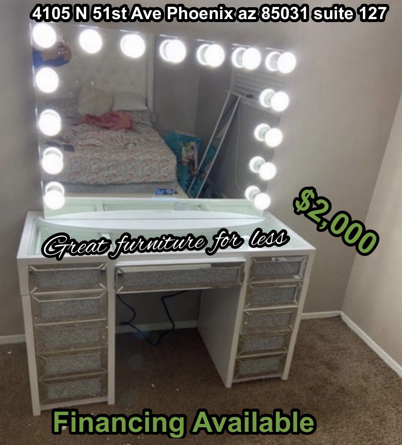 Impressions Vanity With Bluetooth Mirror Brand New