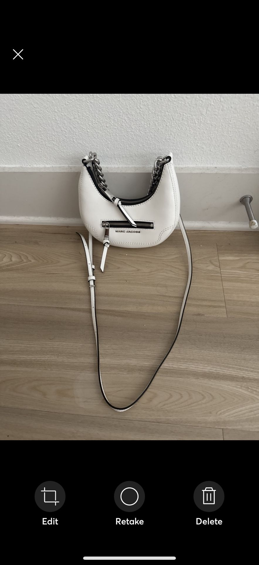 Brand new Mini Crescent Crinkle Leather Crossbody Bag