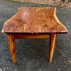 Handmade Cedar Coffee Table With Live Edge