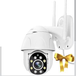 Outdoor 1080P Security Camera, 355° Pan 90° Tilt, Night Vision, Waterproof IP66
