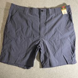 New Mens Wrangler Outdoors Shorts Blue Size 44 Hiking Camping Elastic Back
