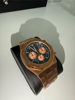 Men Luxury Watch Panda Chronograph Rose Gold And Dark Navy Blue