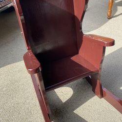 Amish Cherry Oak Wood Child Doll Chair Vintage
