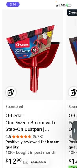 One sweep broom with dust pan