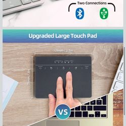 Wired & Wireless Metal Touchpad for PC Computer & Laptop, Rechargeable Trackpad Travel-Friendly Bluetooth & USB Mouse Pad for Windows 7/10/11, Black