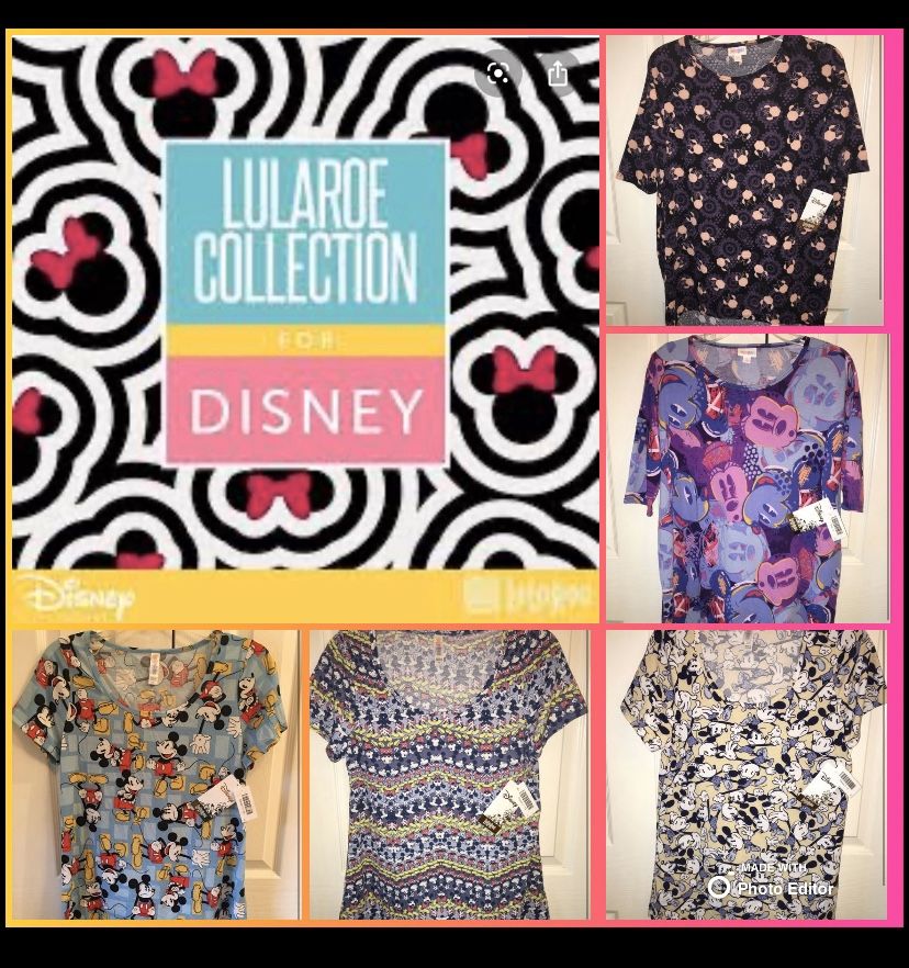 NWT LuLaRoe Disney Mickey Mouse Ladies Tops, Various Sizes-$12 Each-See ALL Pics For Details!