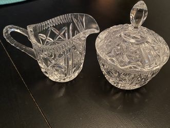 crystal cream and sugar set