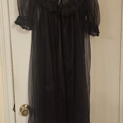 Black Nightgown With Robe