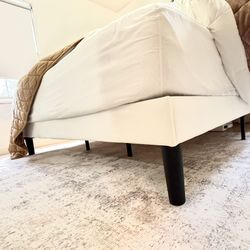 Like New Velvet King Bed Frame & Headboard 