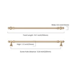 6 pack 12.6 inch brush brass cabinet handles