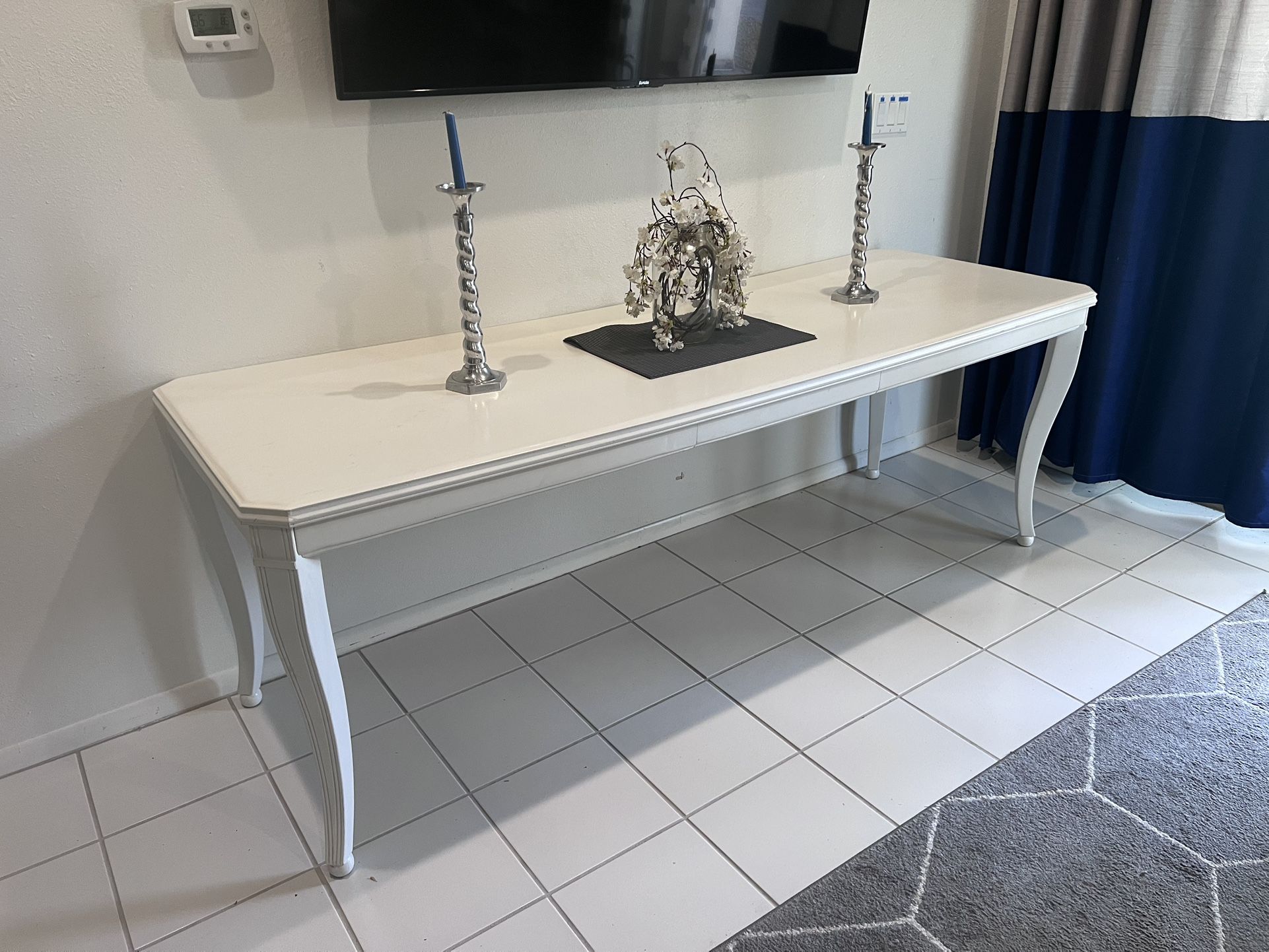 White Dining Table 85” X 30”