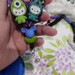 Hello Kitty Monster Inc Costume Badge Reel 