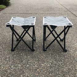 Pair Of Folding Camping Chairs Stools/tables