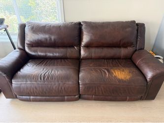 Leather Sofa with Recliner