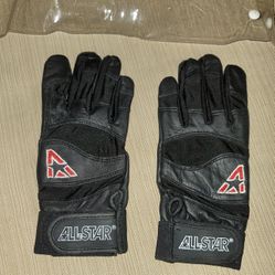 Brand New All Star Black Baseball Batting Gloves Youth Kids Sizes Large, XL