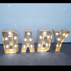 Gold Light Up Baby Marquee 