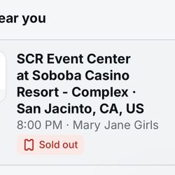 Two tix MARY JANE GIRLS