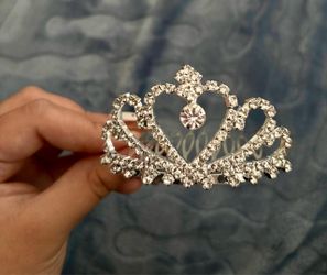 Silver Rhinestone Tiara Crown