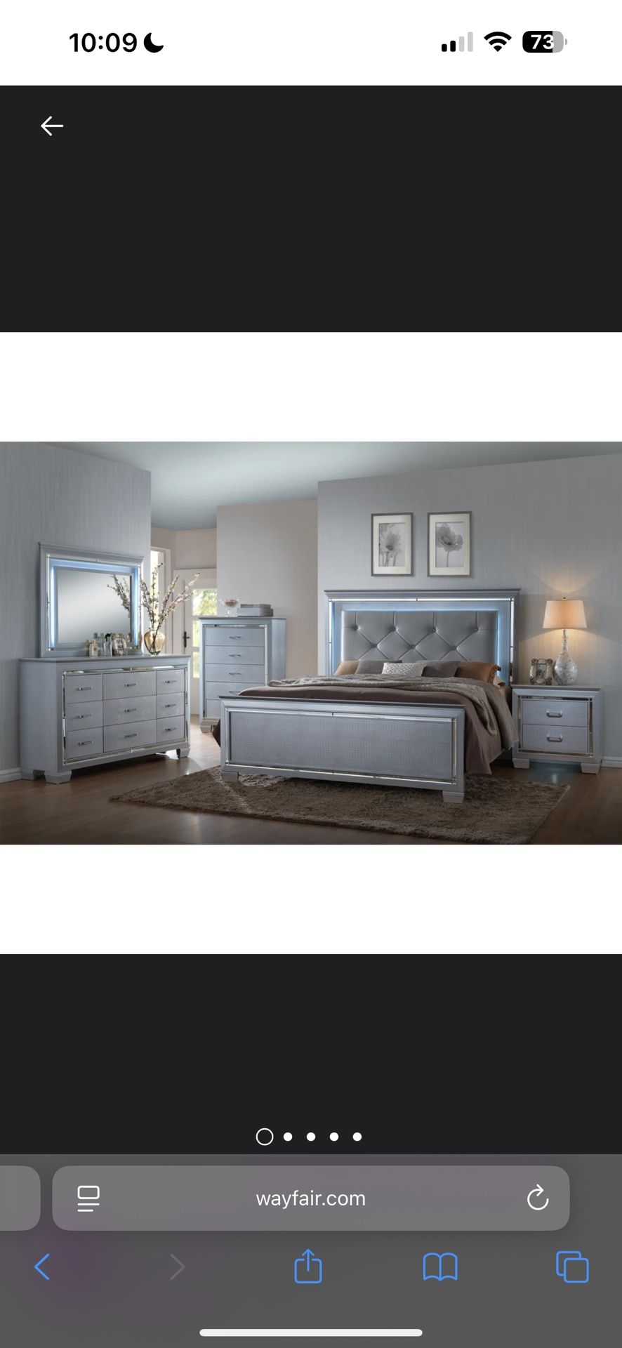 Queen Bed, Night Stand & Dresser