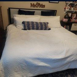 King Size Bed Frame And Mattress (1yr Old)