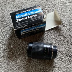 Minolta Mount Zoom Lens 35-75mm Wide Angle