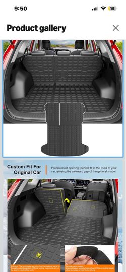 Cargo Mat with Backrest Mats Compatible with 2023-2026 Kia Sportage Fuel TPE All Weather