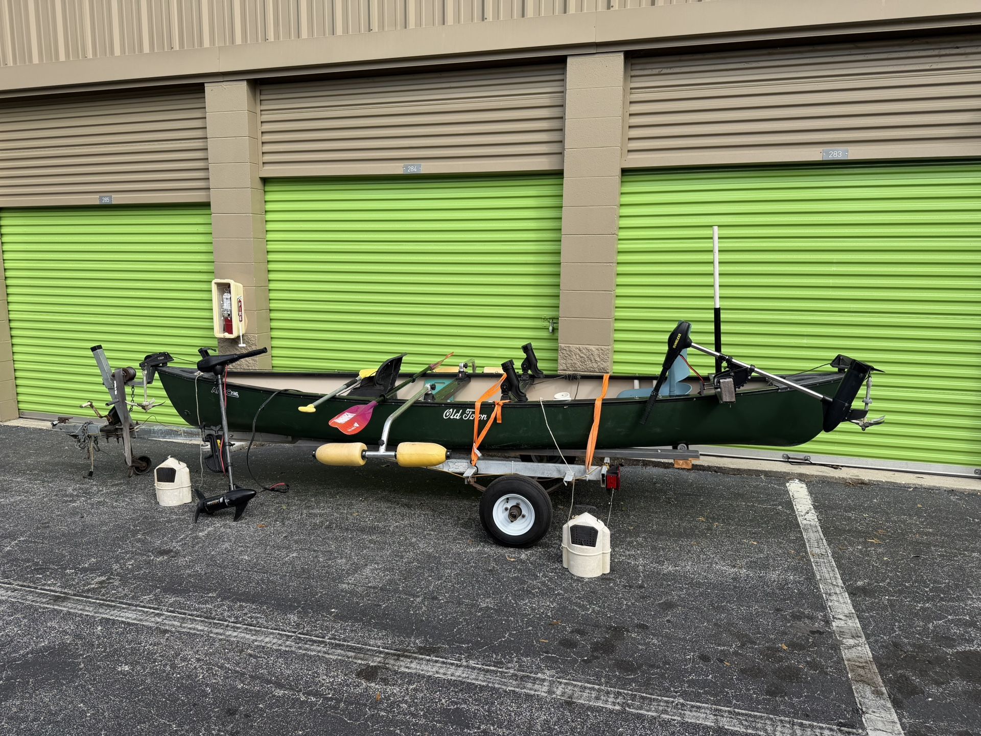 Fishing Canoe With Trailer.  $1750.00 Or Best Offer