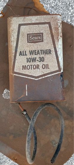 Vintage 1970s Sears All Weather 10W-30 Motor Oil Can 1-Gallon
