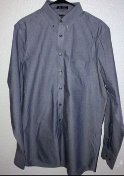Nordstrom Gray Button Front Long Sleeve Men’s Size Large Tall Wrinkle Free Shirt