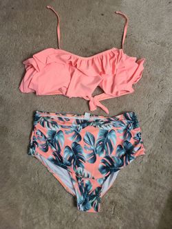 Coral Color 2 Piece Swimsuit