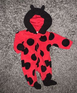 0-3 Baby Girl Lady Bug Pajama