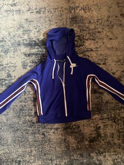 Nike purple zip up hoodie with white and red stripes Size S #athleisure
