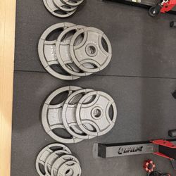 255 Pounds Of Free Weights And A 45 Lb Bar!