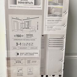 Vissani 5000 BTU 115-Volt 3-in-1 Portable Air Conditioner Unit 150 SQ. FT