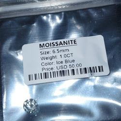 1ct Ice Blue Moissanite