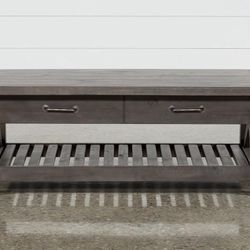 Like-New Jaxon Grey Solid Wood Coffee Table