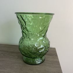 Vintage 1970's Mid-Century E.O. Brody Co Emerald Green Glass Vase Made in USA