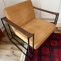 Velvet Leather Accent Chair