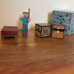 Minecraft Core Player Survival Pack Action Figure set and glowing diamond core block