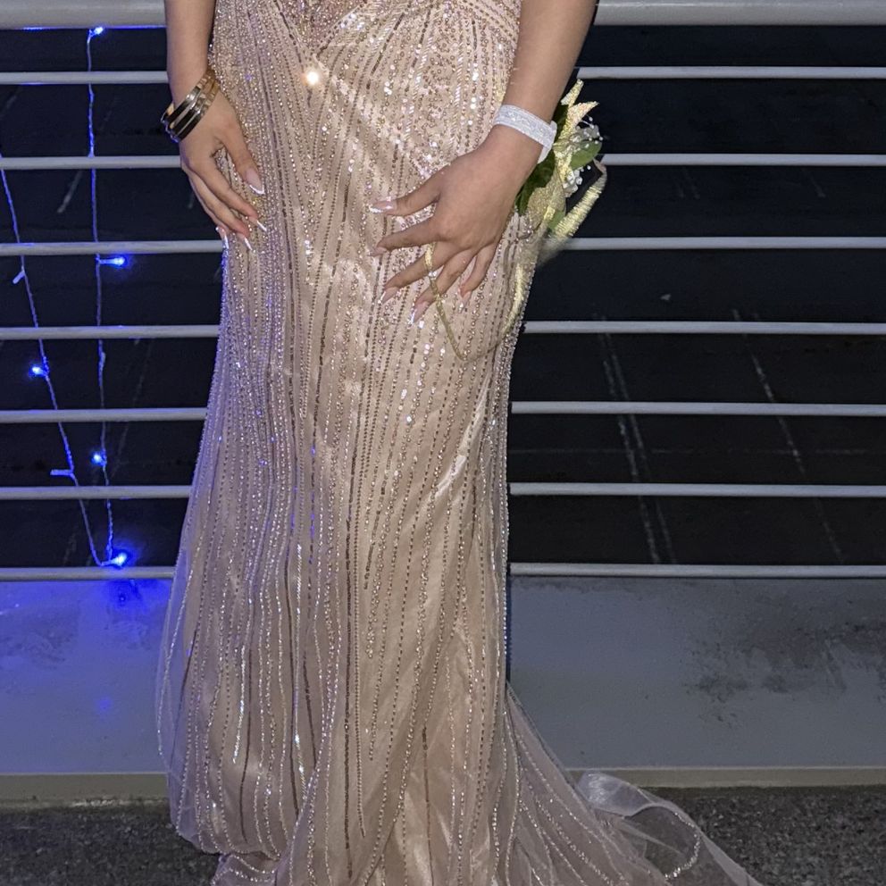 mocha gold prom dress for Sale in Kent, WA gold prom dresses