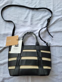Miztique Designer Collection basket-weave crossbody tote
