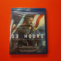 $8 13 HOURS THE SECRET SOLDIERS OF BENGHAZI.  BLU RAY NEW IN PACKAGE WITH DIGITAL CODE $8