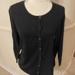 NWT Woman’s 7th Avenue -NY & C Black Button Down Sweater Size XXLarge