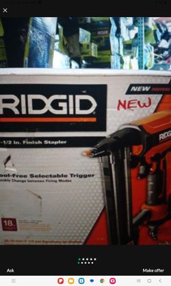 RIDGID 1-1/2 IN FINISH STAPLER TOOK-FREE SELECTABLE TRIGGER 