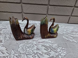 Swan tree trunk vases