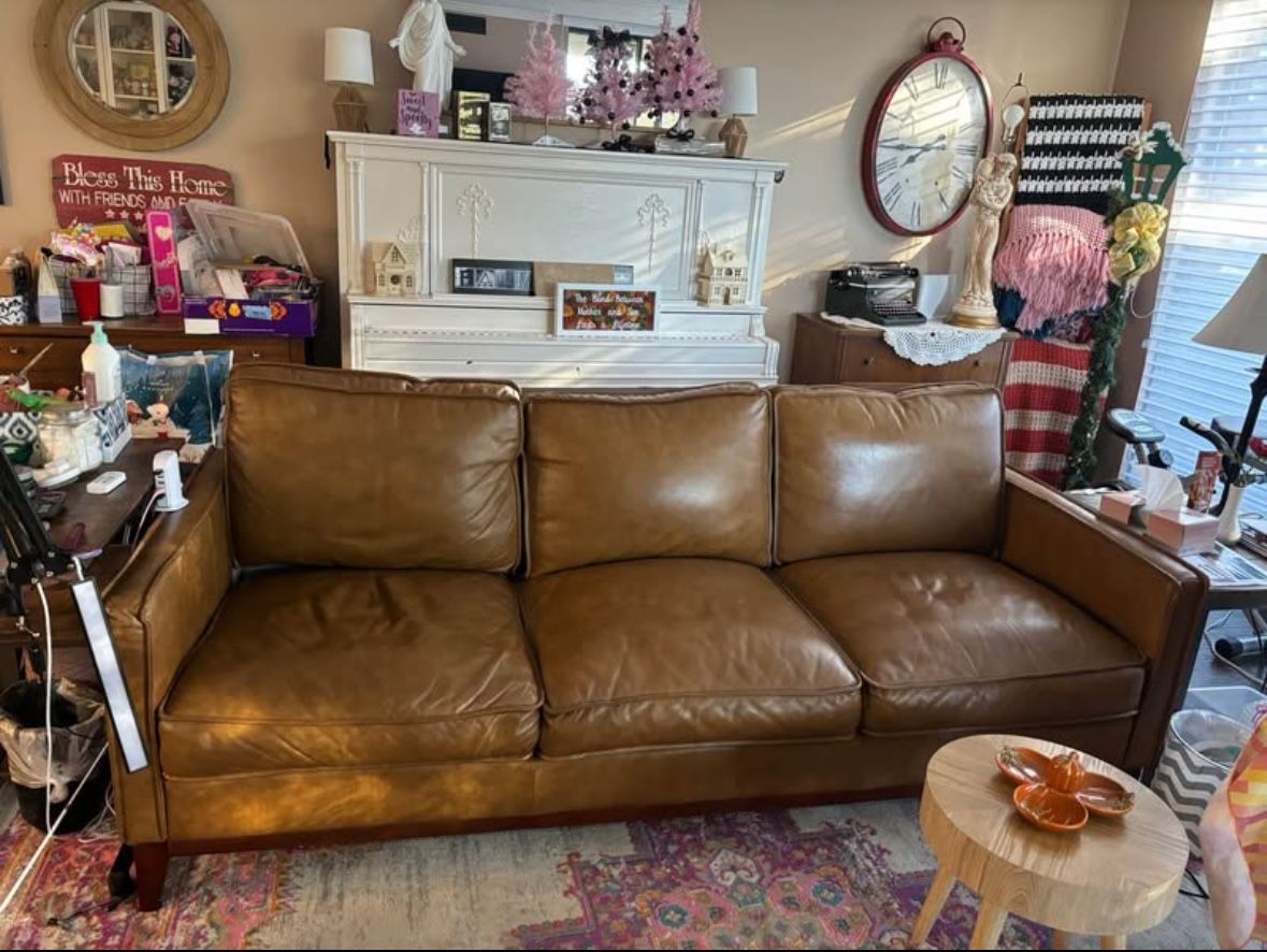 Brown Leather Sofa